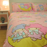 粉色月亮船双子星公主TWIN STARS卡通床单床笠纯棉床上用品四件套