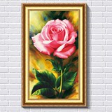 5D钻石画客厅点贴钻十字绣玫瑰花卉系列新款油画欧式大幅玄关竖版