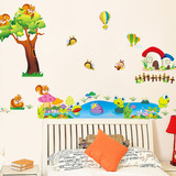 儿童房趣味墙贴 幼儿园教室布置装饰墙贴图卡通可移除背景墙贴纸