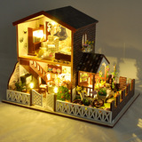 新品DIY小屋悠然岁月手工拼装房子建筑模型别墅玩具送生日礼物女