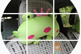 青蛙汽车头枕护颈枕头创意车饰用品车枕卡通可爱车用车上靠枕一对