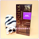 5块包邮 17年1月美国Godiva高迪瓦72%可可纯黑巧克力直排100g