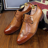 2016 Korean men pointed shoes leather business Bullock shoe