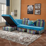 小户型多功能沙发床可折叠储物客厅组合转角实木布艺带抽屉沙发床