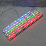 防水机械键盘 发光RGB 悬浮式 青轴网咖网吧游戏专用机械键盘