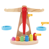 蒙特梭利教具木制天平枰儿童称重平衡游戏1-2岁宝宝早教玩具礼物