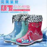 包邮回力时尚韩版女雨鞋短筒坡跟雨靴冬季可拆棉套防滑加绒保暖