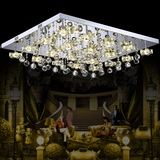 长方形水晶灯现代简约大气客厅LED吸顶灯创意卧室灯饰不锈钢灯具