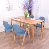 北欧创意餐厅现代简约宜家小户型实木餐桌椅组合6人长方形饭桌子
