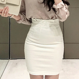 韩国代购 Mybany正品女装韩版性感个性修身包臀高腰褶皱H型半身裙