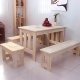 餐桌特价多功能餐桌椅实木餐桌松木桌组合长方形长凳可定做