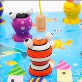 沃迪双杆磁性钓鱼玩具亲子游戏益智立体3D木制玩具1-2-3岁宝礼物