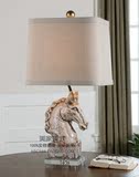 美式马头台灯复古艺术客厅书房样板间办公装饰马首台灯卧室床头灯
