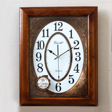 新款创意欧式挂表大号长方形中式实木客厅挂钟石英钟表装饰时钟
