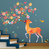 幼儿园教室布置墙贴纸贴画儿童房间寝室墙壁装饰品麋鹿梅花鹿动物
