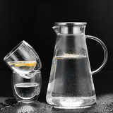 防爆大容量耐热玻璃冷水壶 带盖过滤泡茶壶 凉水壶果汁壶咖啡壶2L