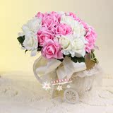 热卖新款韩式婚礼新娘手捧花 满天星玫瑰花束道具伴娘手捧花