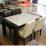 大理石餐桌椅组合简约现代 住宅家具小户型餐桌子 长方形6人饭桌