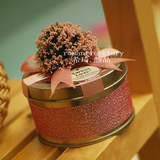 欧式马口铁喜糖盒创意结婚喜糖盒子圆形喜糖包装盒喜糖袋婚庆用品