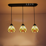 地中海LED卧室书房美欧式吊灯tiffany酒吧台巴洛克3头餐厅吊灯
