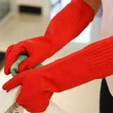 家务手套红色加长乳胶橡胶手套洗碗衣服耐用加厚清洁厨房胶皮手套