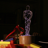 奥斯卡小金人小夜灯 实木创意3D立体LED灯 宜家简约动物台灯 生日