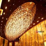 椭圆形大堂水晶灯圆形酒店宾馆会所椭圆形LED吸顶灯玻璃吊灯定制