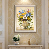 欧式油画现代花卉装饰画纯手绘客厅挂画简约卧室简欧墙画餐厅壁画