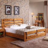 纯实木柏木原木床特价田园风格1.8米 1.5米双人床简约 可加箱体床
