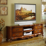 欧式电视柜 美式乡村雕花实木客厅柜 古典卧室电视柜 美式电视柜