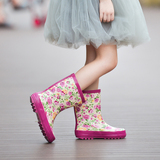 韩国雨鞋儿童女加绒冬季保暖水鞋儿童女孩中筒学生雨鞋宝宝雨靴儿