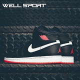 well运动 AIR JORDAN AJ1 HIGH 乔1 情侣款 黑白红 332148-028