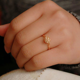 转运戒指女韩国时尚韩版潮人指环彩金镀18K玫瑰金转运珠镶满钻