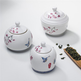 陶瓷茶叶罐特价带盖密封罐储物罐小号铁观音普洱茶罐茶具配件包邮