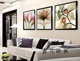 清新简约现代装饰画 客厅卧室餐厅背景花卉有框画 透明花壁画挂画