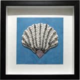 贝壳实物画现代客厅地中海装饰画 海洋风格餐厅立体浮雕工艺挂画
