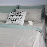 浅灰色床单 外贸纯棉厚实全棉贡缎耐用纯色素色 厚实床单枕套