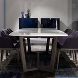 实木大理石餐桌 北欧宜家创意饭桌 小户型长方形6人餐桌椅子组合