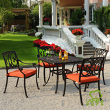 紫灿户外家具铸铝桌椅休闲庭院花园阳台铸铝桌椅室外铁艺桌椅套装