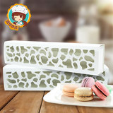 白色长条镂空马卡龙盒子 西点盒巧克力盒 甜点盒 加厚款烘焙包装
