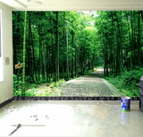 卧室竹子墙纸大型壁画3D田园电视背景墙客厅立体竹林山水个性壁纸