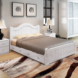 松木床1.2美式床实木床1.8地中海床公主床双人床1.5欧式床橡木床
