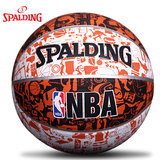 斯伯丁 篮球正品涂鸦水泥地耐磨7号NBA橡胶室外训练彩色花式花球