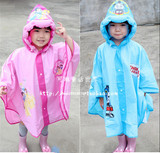 外贸环保学生儿童宝宝雨衣迪士尼卡通充气帽斗篷式男女童雨衣雨披