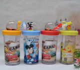 Disney/迪士尼新力奇趣凉水水杯儿童吸管杯迪斯尼塑料随手杯 510
