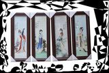 江西省景德镇市大师手绘瓷板画《四大美女》瓷板画屏风