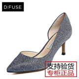 D:FUSE/迪芙斯2016春季新款渐变尖头侧空高跟女单鞋DF61113077-52