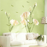 欧式室内装饰墙贴纸卧室温馨宿舍房间墙上贴画田园植物花卉百合