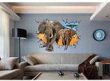 新款3D大象墙贴客厅沙发背景墙壁贴画创意装饰卧室立体感动物非