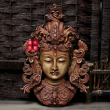 藏传佛教 度母菩萨密宗佛像 树脂头像挂件 尼泊尔雕刻度母摆件